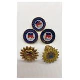 (4) Republican Party lapel pins and tie tabs.