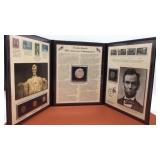 Abraham Lincoln commemorative coin and stamp set