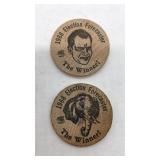 (2) 1968 "Election Forecaster" wooden