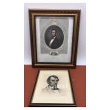 (2) Framed prints depicting Abraham Lincoln.