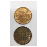 (2) Herbert Hoover "Lucky Pocket Piece" campaign