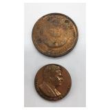 (2) Herbert Hoover campaign items
