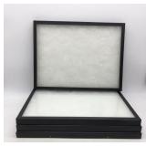 (4) Display cases with glass front. 16" x 12" x