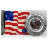 Vintage Pewter Historical Plate: The Spirit of