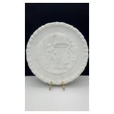 Fenton White Satin Bicentennial Plate. 8"