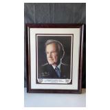 Portrait of President George Bush. Frame is 28.5"