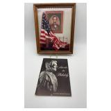 Lincoln lot. Framed photo and book of