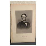 Engraved portrait of Abraham Lincoln.
