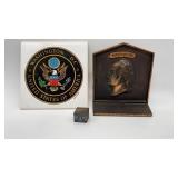 Washington bronze bookend/door stop. Vintage