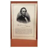 Engraving of Abraham Lincoln  and on reverse side