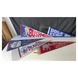 (5) Vintage Political Felt Banners in plastic