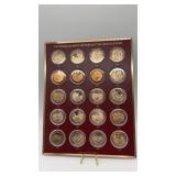 Twenty Franklin Mint Solid Bronze  History Coins.