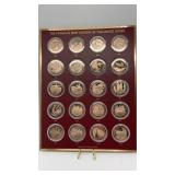 Twenty Franklin Mint Solid Bronze  History Coins.