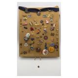 Large  Vintage lot of assorted lapel pins.