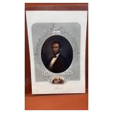 (2) Engraved photos of Abraham Lincoln. Black and