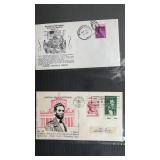 Two Lincoln stamped vintage envelopes 1958/1959