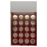 Twenty Franklin Mint Solid Bronze  History Coins.