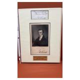 Engraved Matted portrait with signature of Joel