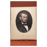 Engraved portrait of Abraham Lincoln 9.5" x