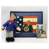 Reagan Memorabilia & Nixon Photo frame is 14 1/4"