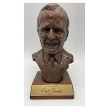 This bronze toned bust of George H.W. Bush is