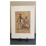 Engraved comic photo with Abraham Lincoln. 7.5" x