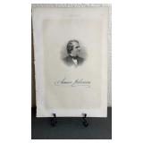 Portrait of Andrew Johnson with his signature