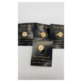 (4) Vintage Gold tone tie clips.