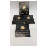 (4) Vintage  Gold Tone tie clips .