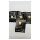 (4) Vintage Gold tone tie clips.