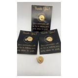 (4) Vintage Elephant head Gold tone tie clips.