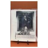President Kennedy In Front of Lincoln Portrait.