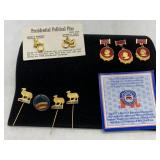 10 Political Pins stick pins are missing bottoms