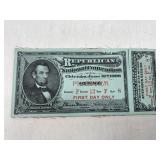 REPUBLICAN NATIONAL CONVENTION TICKET 1908 1st Day
