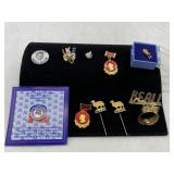 10 Political Pins may be missing backs