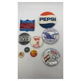 Associated  vintage pin buttons. All have pins.