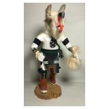 KACHINA Figure White Coyote . Hand crafted.