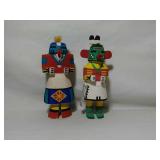 2 Kachina Figures. Hand Crafted wooden Kachinas.