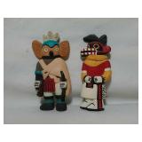 2 Ceramic Kachina Figures. Hands painted and