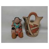Hand Crafted ceramic figurines. Native American,