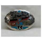 Rain Dancer Belt buckle. New, Large Cast metal.