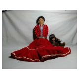 2 Native American dolls. Large Doll hand crafted