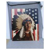 Native American Chief painting. Oil on Canvas