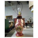 Beautiful Victorian Ceramic lamp. Works. Needs