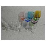 12 Assorted Glassware. Beautiful Colored wine