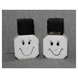 2 Concrete snowman yard decor. Each stand