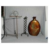 3 Assorted Items. Aluminum copper colored vase