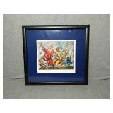 Framed Matted Artwork by Kachan. Title Eiffel