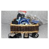 Basket lot of electrical wire and more.