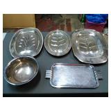 5 Assorted Silver Plated serving dishes. Trays